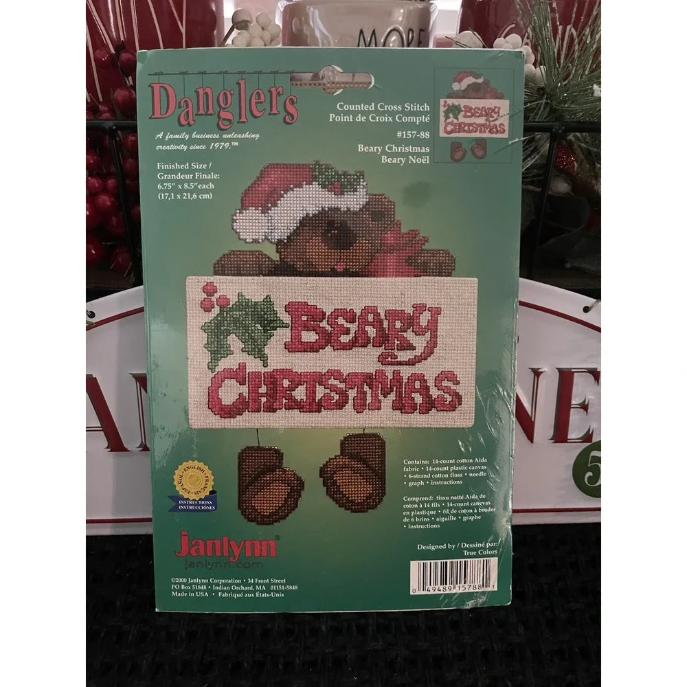 Janlynn DANGLERS COUNTED CROSS STITCH KIT #157-88 Beary‎ Christmas